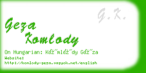 geza komlody business card